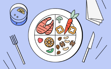 Здоровая порция еды на тарелке